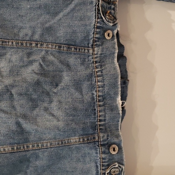 Pull & Bear Denim Jacket Raw Edge Distressed Women's Size M - Picture 6 of 13